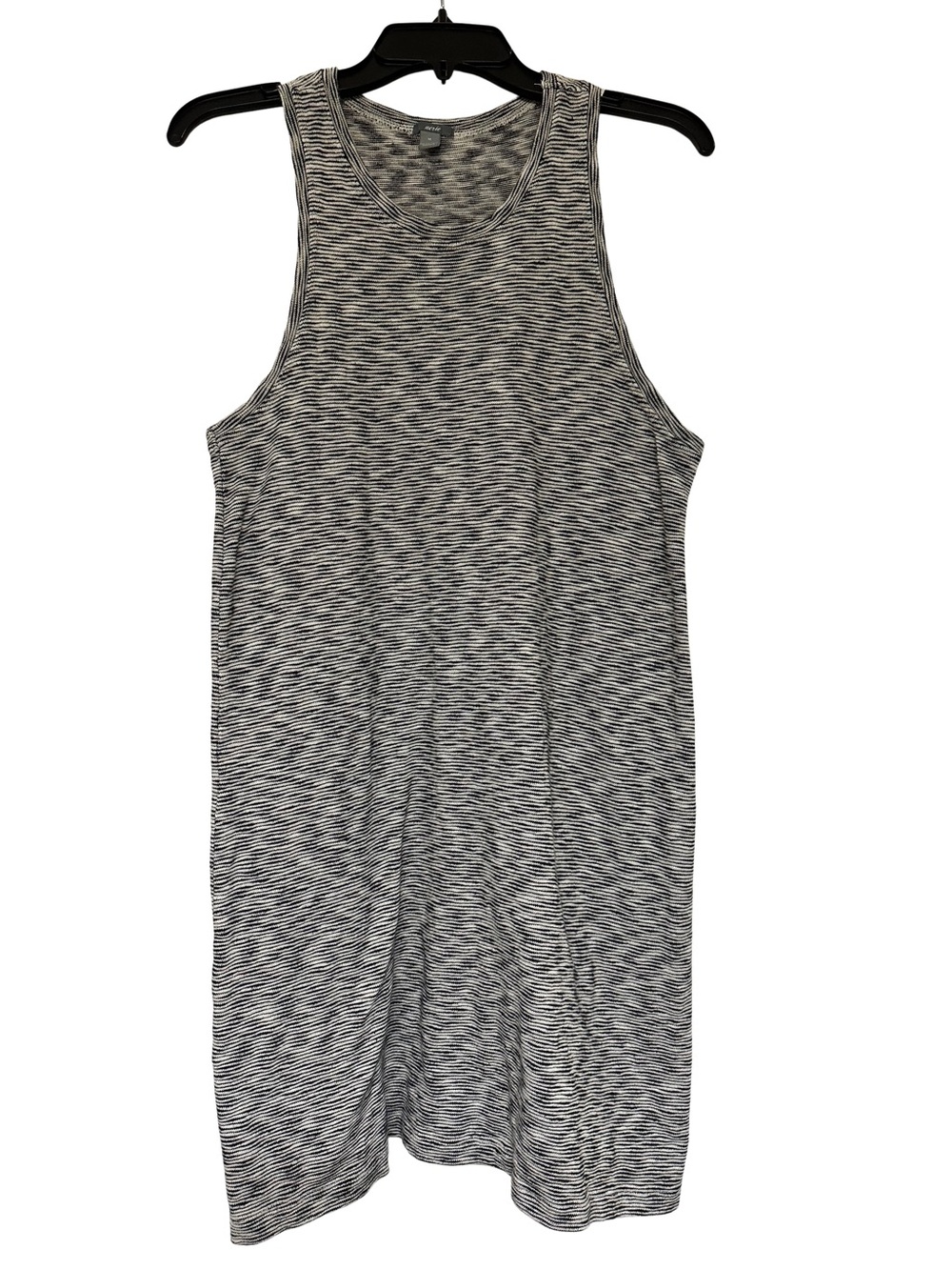Aerie Tank Dress Medium Black White Marled Striped Cotton Casual Racerback